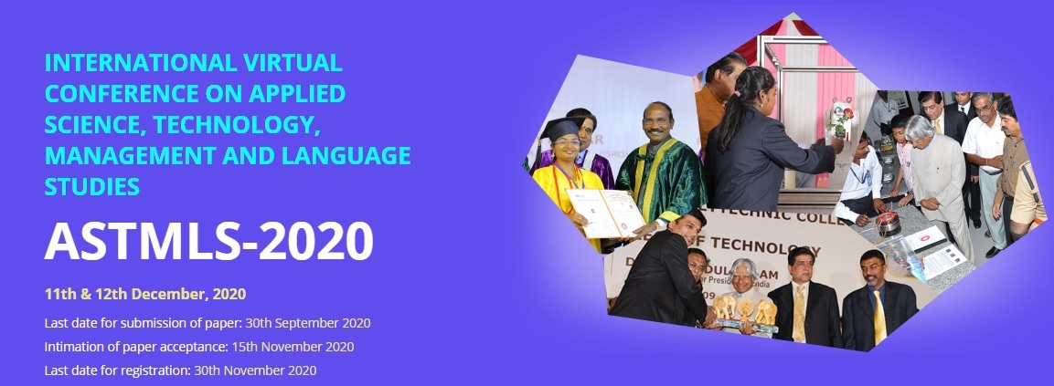 international Virtual Conference on applied Science, Technology, Management and Language Studies ASTMLS 2020